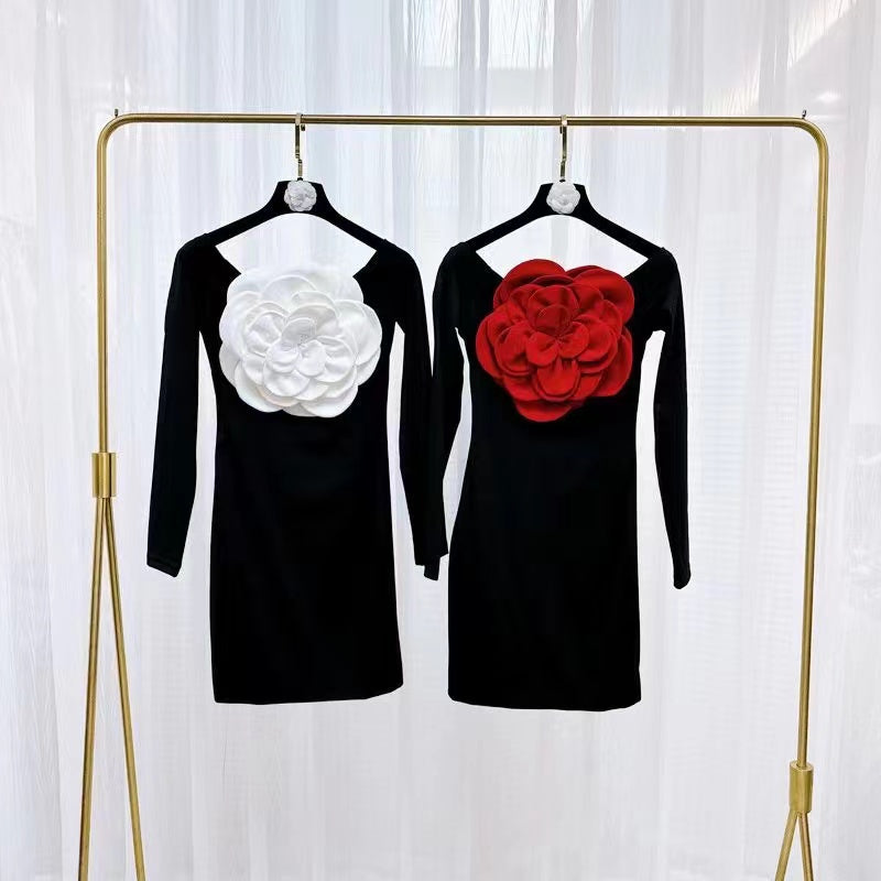 Gardenia Long Sleeve Floral Embellished Mini Dress - Hot fashionista