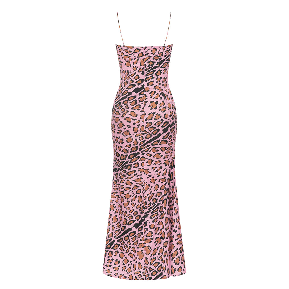 Gloria Spaghetti Strap Leopard Print Maxi Dress - Hot fashionista