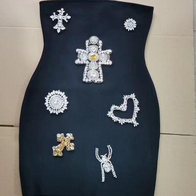 Hot Fashionista Gretchen Strapless Crystal Embellished Mini Dress