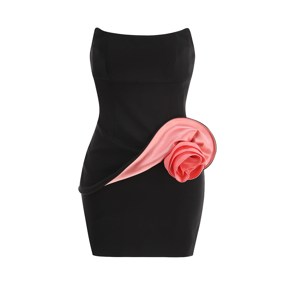 Haisley Strapless Floral Detail Dress - Hot fashionista