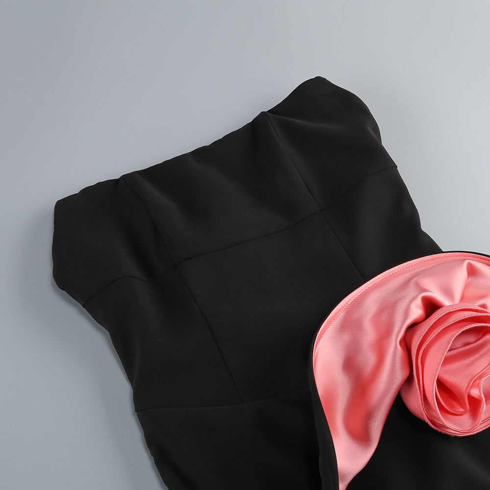 Haisley Strapless Floral Detail Dress - Hot fashionista