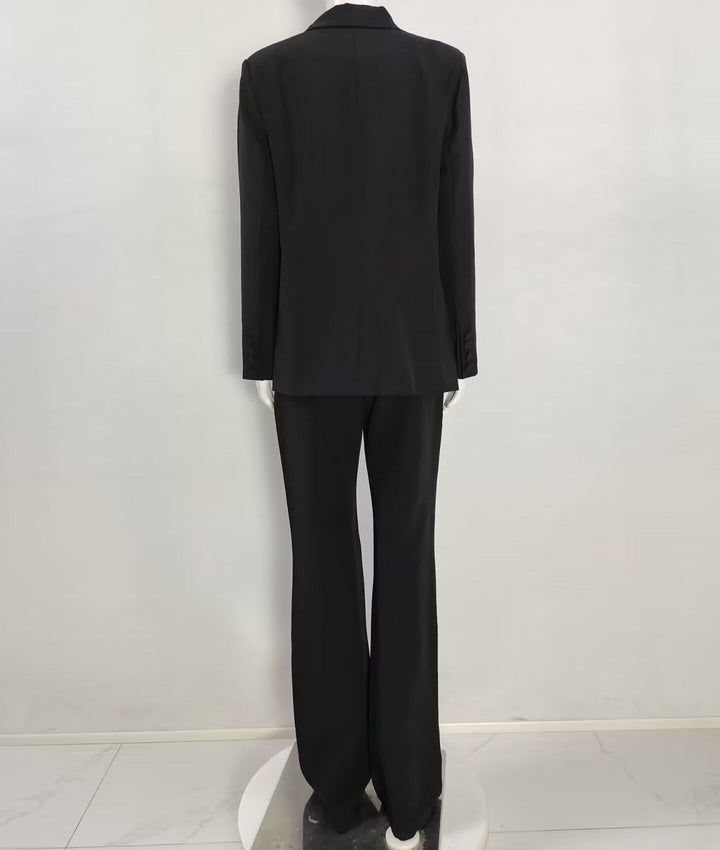 Halo-Mae Minimalist Boxy Floral Applique Blazer Set - Hot fashionista