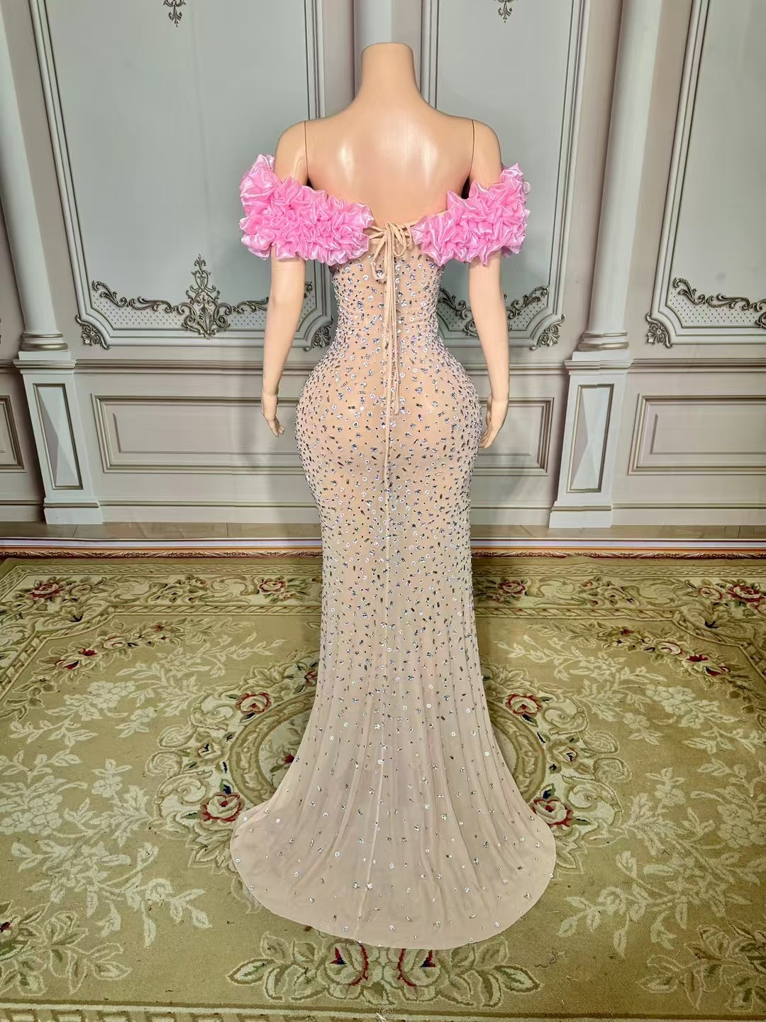 Halo Strapless Rhinestone Split Maxi Dress - Hot fashionista