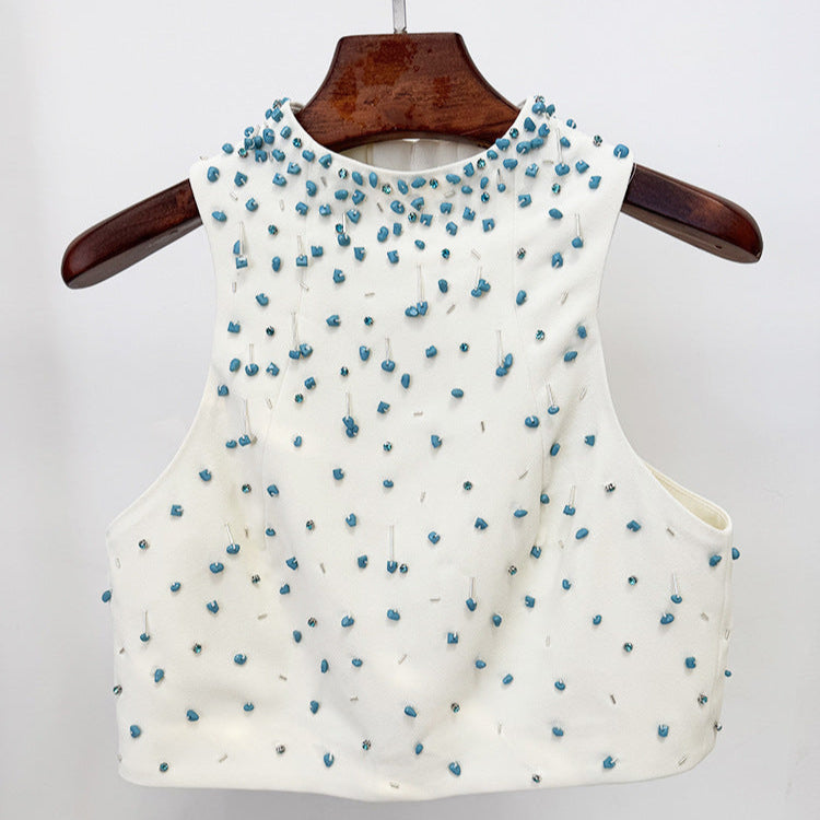 Harlow Rhinestone Sleeveless Skirt Set - Hot fashionista