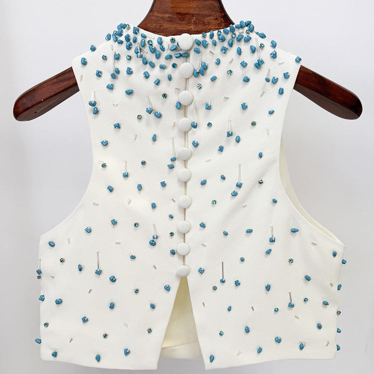 Harlow Rhinestone Sleeveless Skirt Set - Hot fashionista