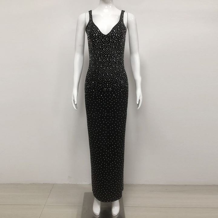 Hot Fashionista - Women's Online Fashion Dress | Aella Crystal-Embellished Velvet Maxi Dress