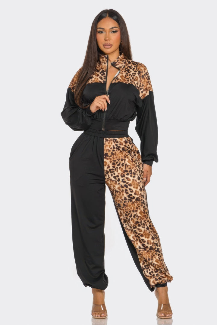 Hot Fashionista - Women's Online Fashion Dress | Animal Print Jogger Set