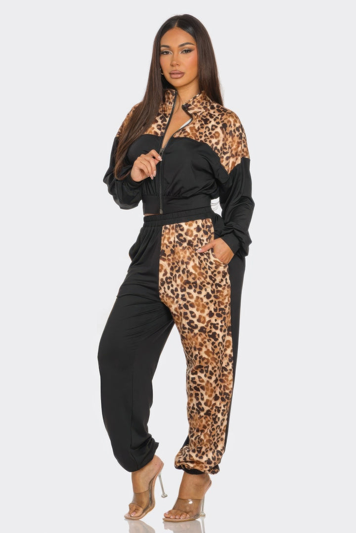 Hot Fashionista - Women's Online Fashion Dress | Animal Print Jogger Set