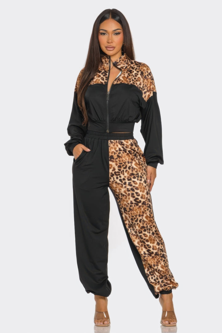 Hot Fashionista - Women's Online Fashion Dress | Animal Print Jogger Set