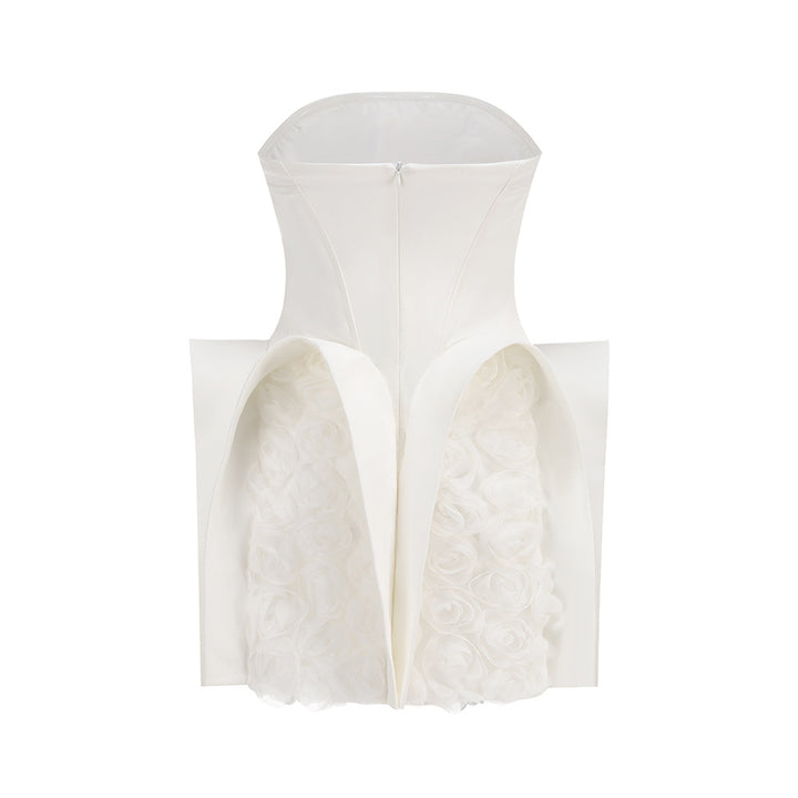 Hot Fashionista - Women's Online Fashion Dress | Astraea Bandeau Mini Dress With Puff Floral Hem