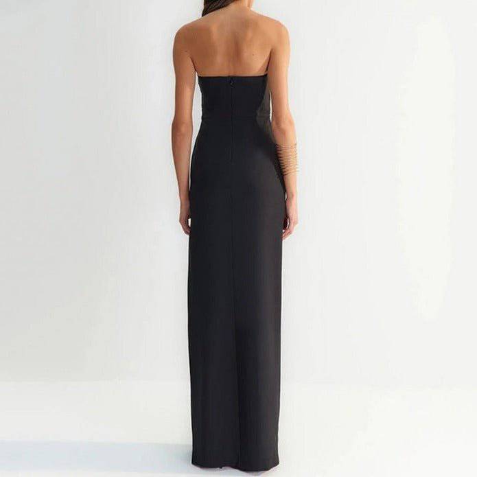 Hot Fashionista - Women's Online Fashion Dress | Briar Strapless Jewel Decor High Slit Maxi Dress