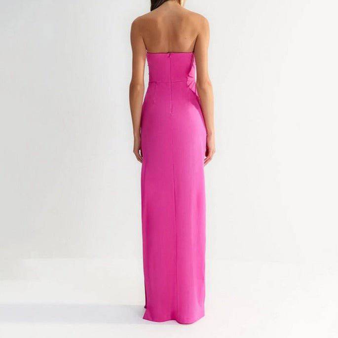 Hot Fashionista - Women's Online Fashion Dress | Briar Strapless Jewel Decor High Slit Maxi Dress