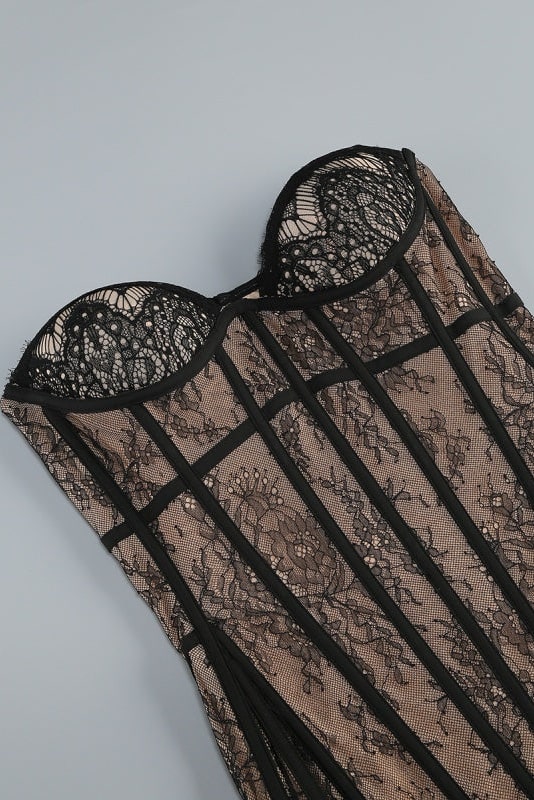 Hot Fashionista - Women's Online Fashion Dress | Cassandra Sheer Lace Corset Dress