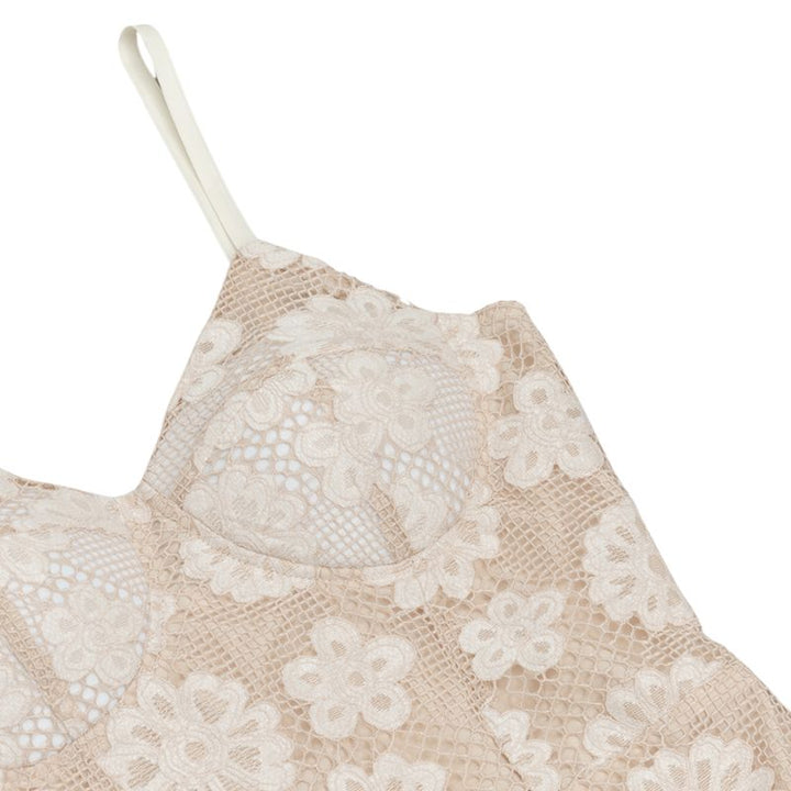 Hot Fashionista - Women's Online Fashion Dress | Chantilly Lace Floral Belted Dress