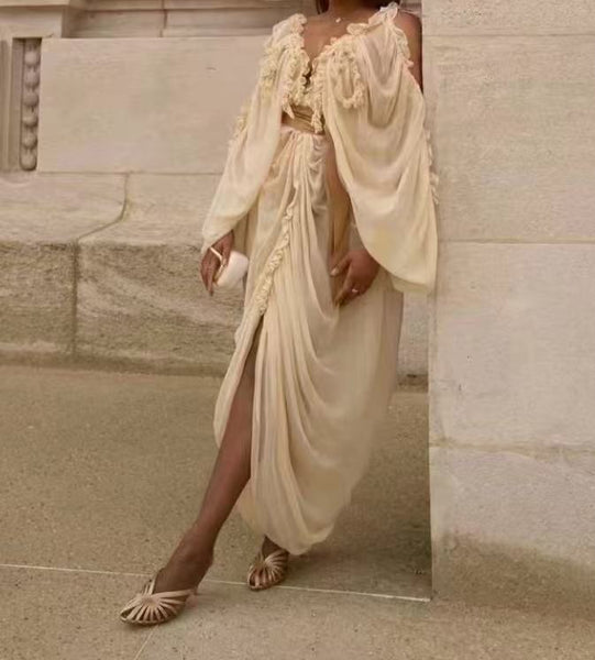 illuminate draped midi dress icon-X