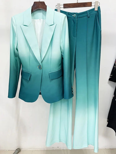 Christina Gradient Flare Trousers, Jacket Suit - Hot fashionista