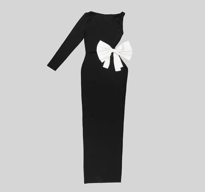 Nerissa Bow Tie Backless High Slit Maxi Dress - Hot fashionista