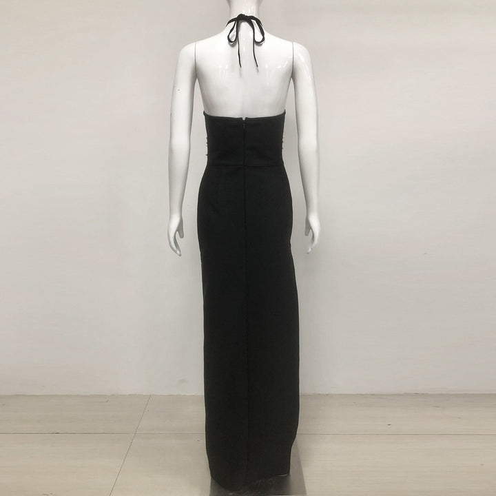 Indie-Rose Halter Embellished Cut Out Maxi Dress - Hot fashionista