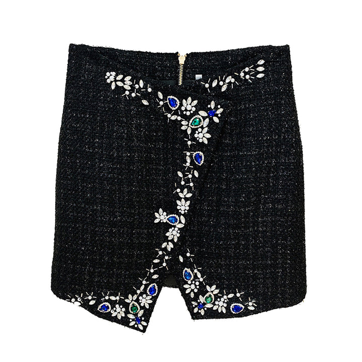 Iyla Black Tweed Set with Crystal Details - Hot fashionista