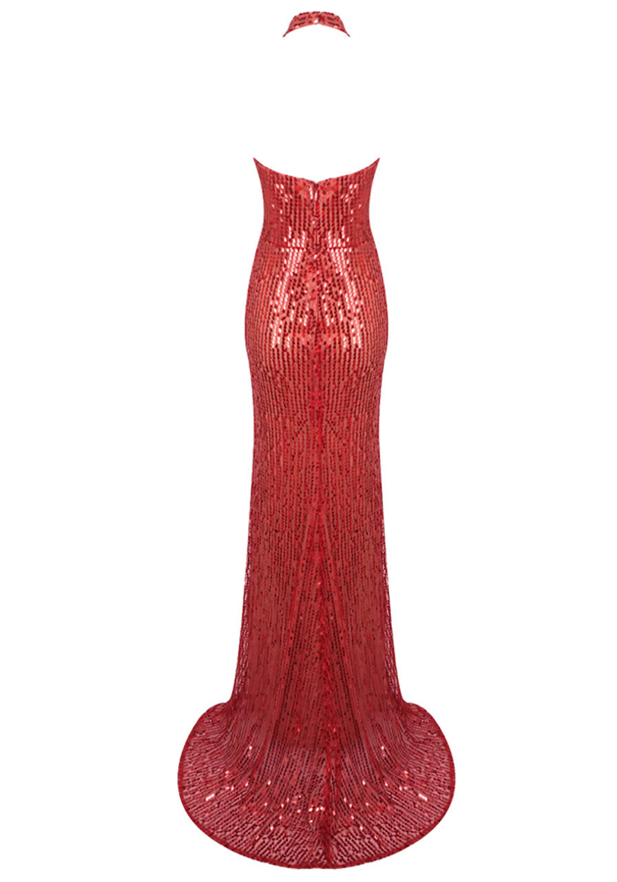 Jaelyn Floral Detail Sequin Maxi Dress - Hot fashionista