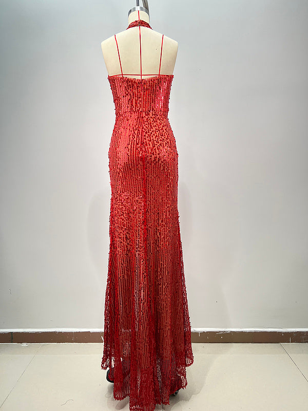 Jaelyn Floral Detail Sequin Maxi Dress - Hot fashionista