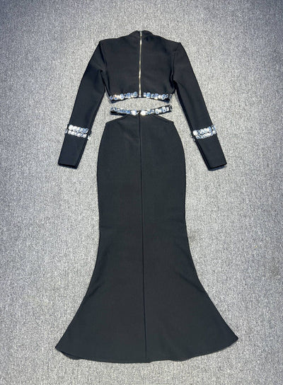 Jessica Diamond Hollow-Out Top & Maxi Skirt Set - Hot fashionista