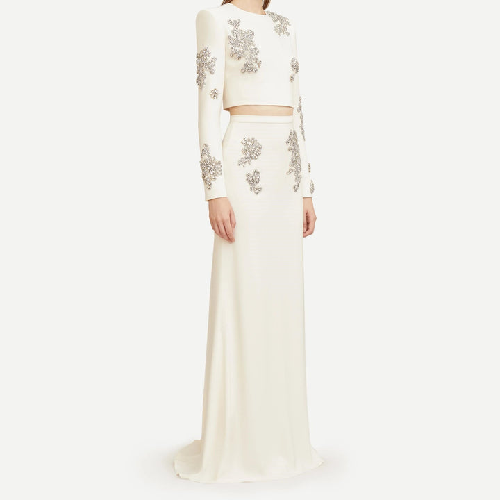 Juniper Long Sleeves Rhinestone Top and Maxi Skirt - Hot fashionista