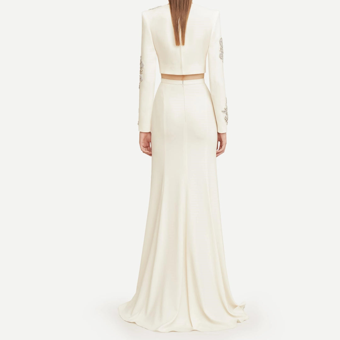 Juniper Long Sleeves Rhinestone Top and Maxi Skirt - Hot fashionista