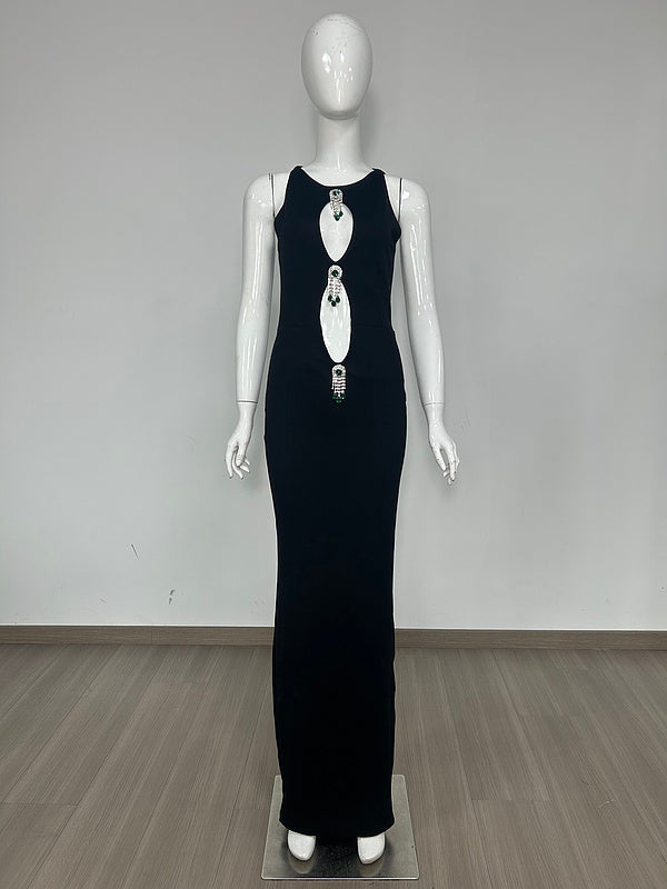 Kaelani Crystal Embellished Scoop Neck Maxi Dress - Hot fashionista