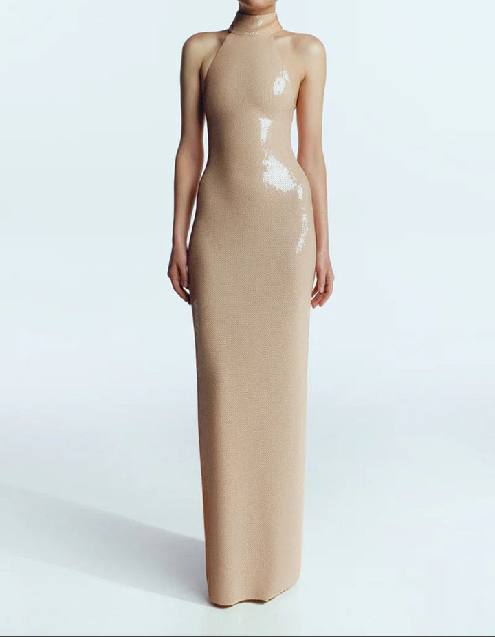 Kahlani Halter Neck Sequin Maxi Dress - Hot fashionista