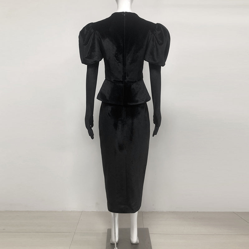 Katie Bow Silk Velvet Skirt Set - Hot fashionista