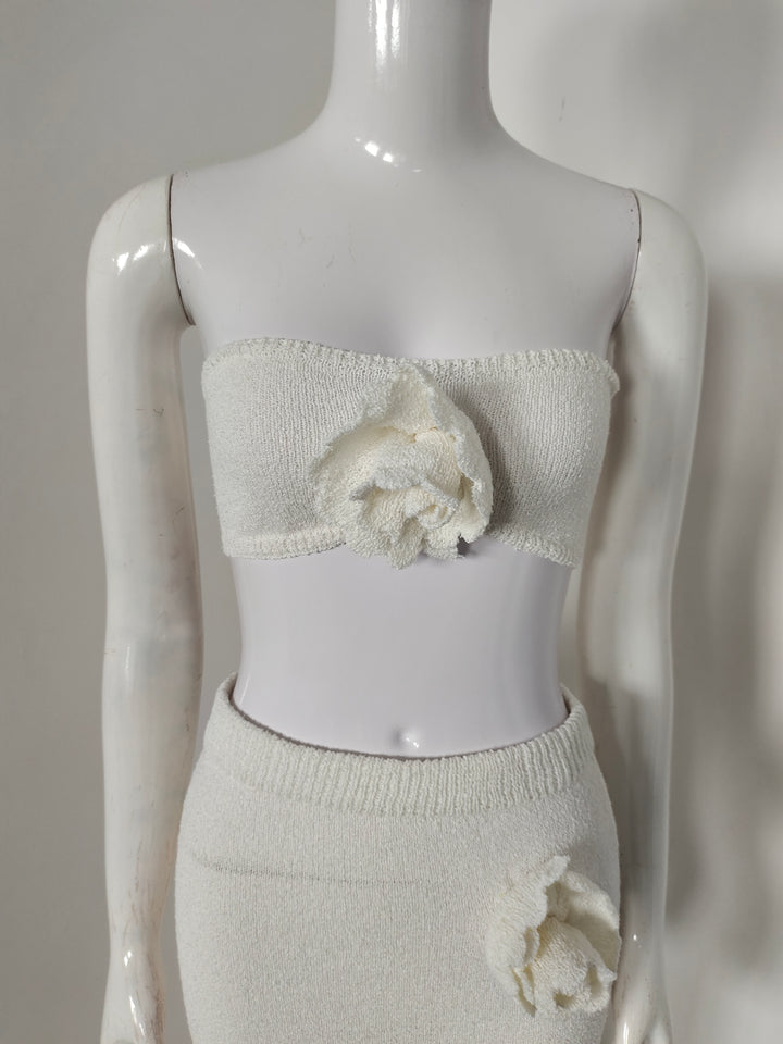 Kenna Floral Bustier Crop Top + Maxi Skirt - Hot fashionista