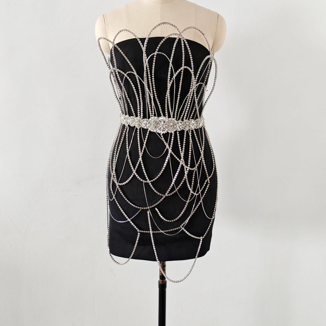 Kylah Sheer Mesh Studded Mini Dress - Hot fashionista