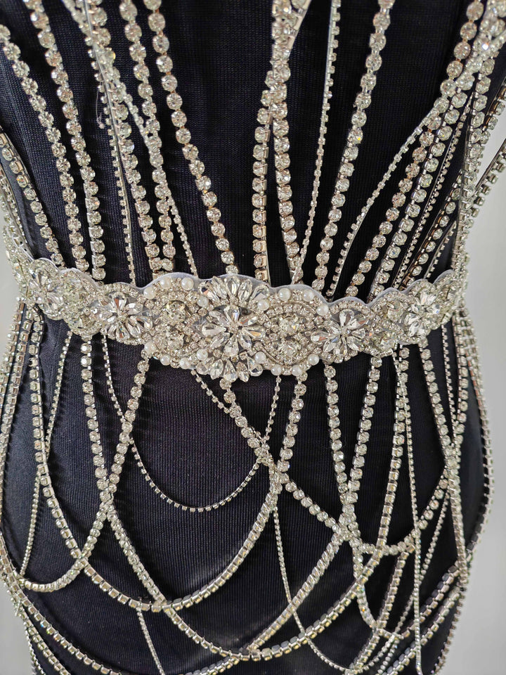 Kylah Sheer Mesh Studded Mini Dress - Hot fashionista