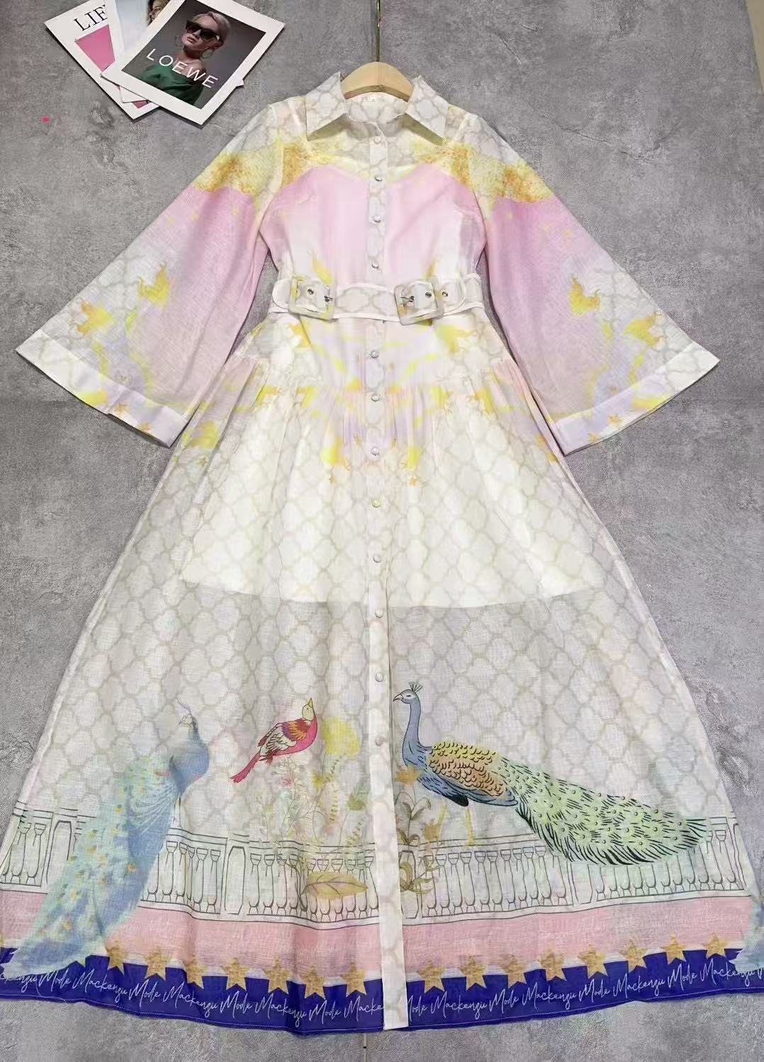 Liv Peacock Print Silk Maxi Dress - Hot fashionista