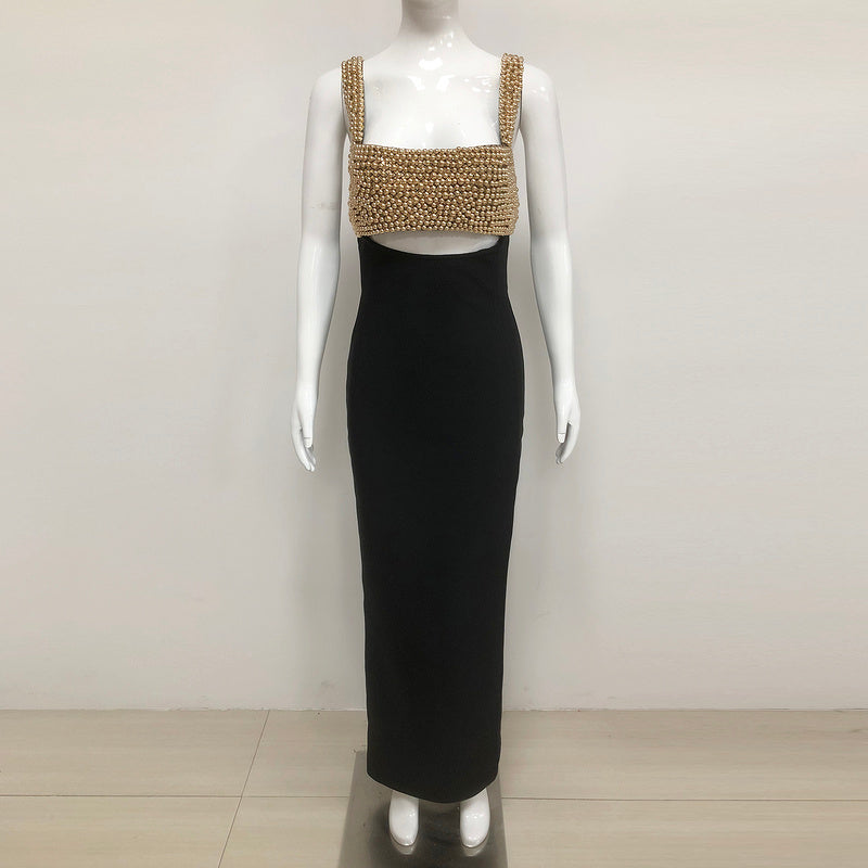 Lyric Crêpe with Gold Embroidery Dress - Hot fashionista