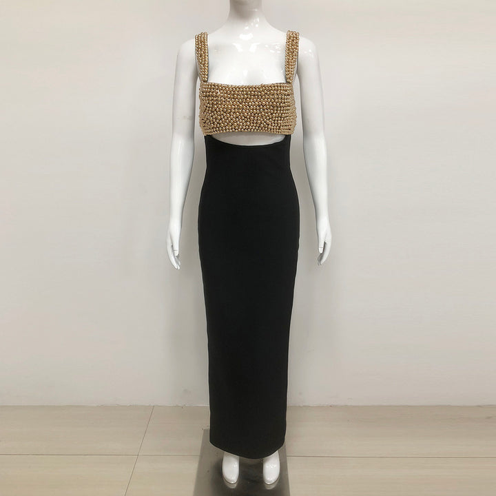 Lyric Crêpe with Gold Embroidery Dress - Hot fashionista