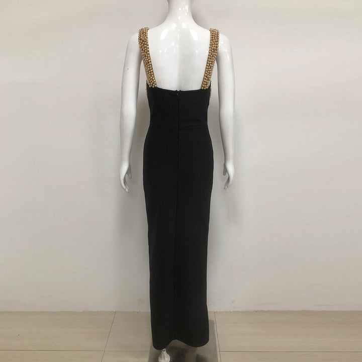 Lyric Crêpe with Gold Embroidery Dress - Hot fashionista