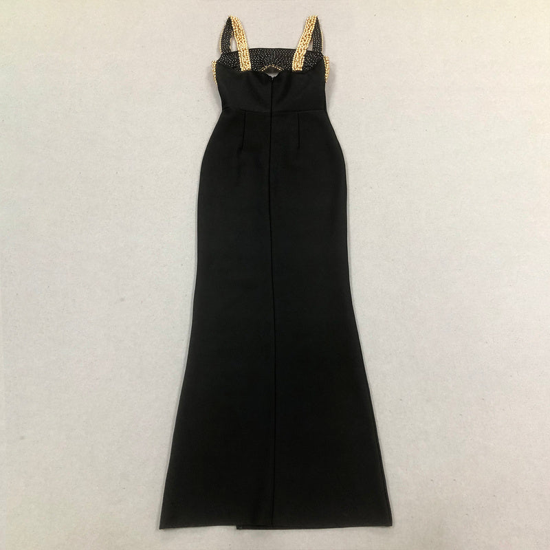 Lyric Crêpe with Gold Embroidery Dress - Hot fashionista