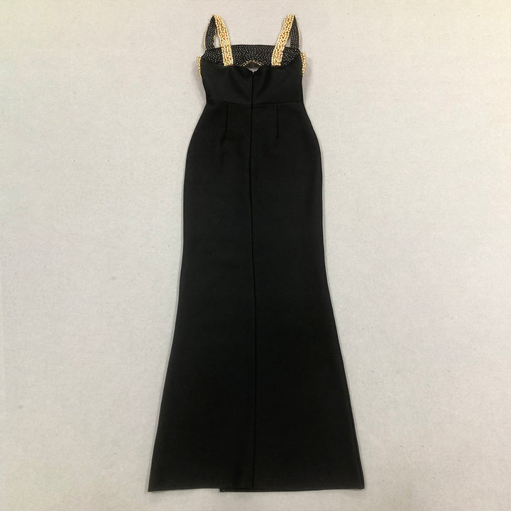 Lyric Crêpe with Gold Embroidery Dress - Hot fashionista