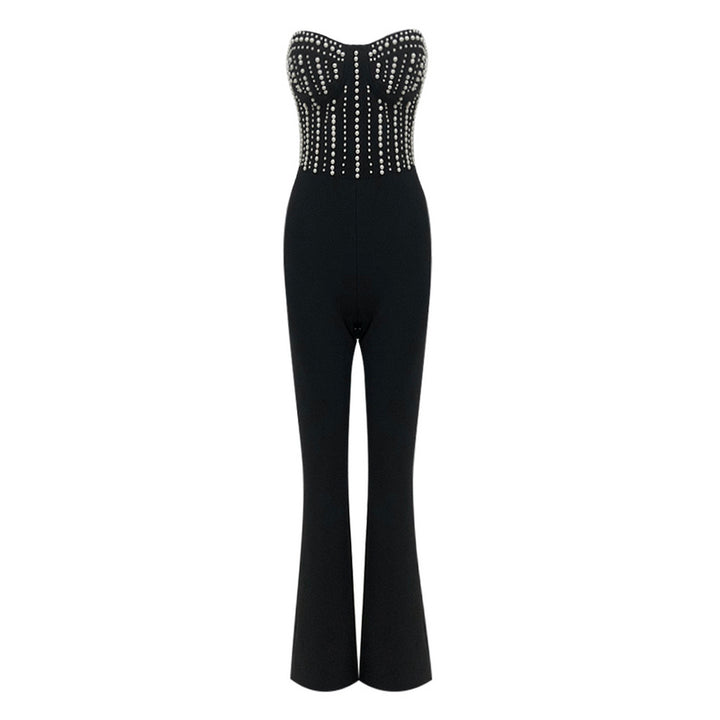 Mavis Strapless Bustier Pearl Jumpsuit - Hot fashionista