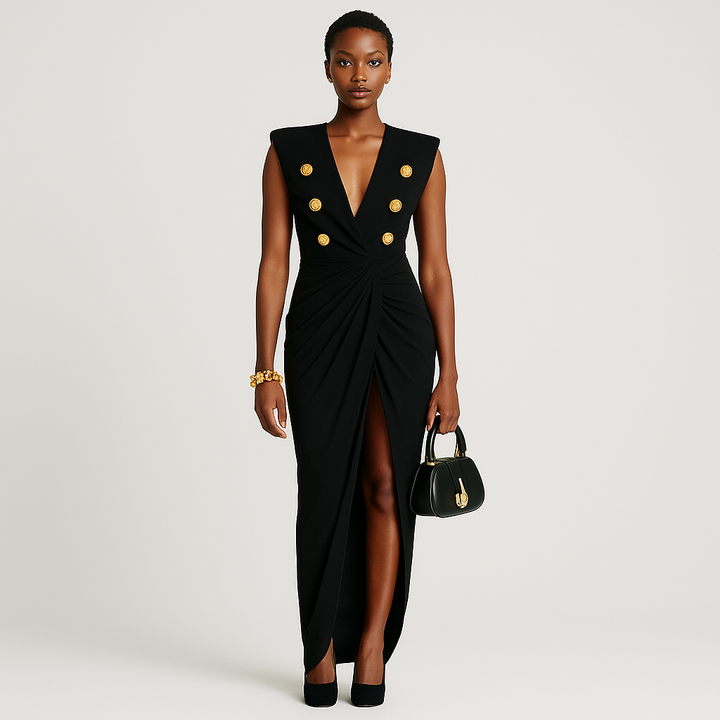 Aria Tailored Crepe Long Dress - Hot fashionista