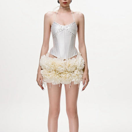 Meilani Halter Floral Corset Two Piece Set - Hot fashionista