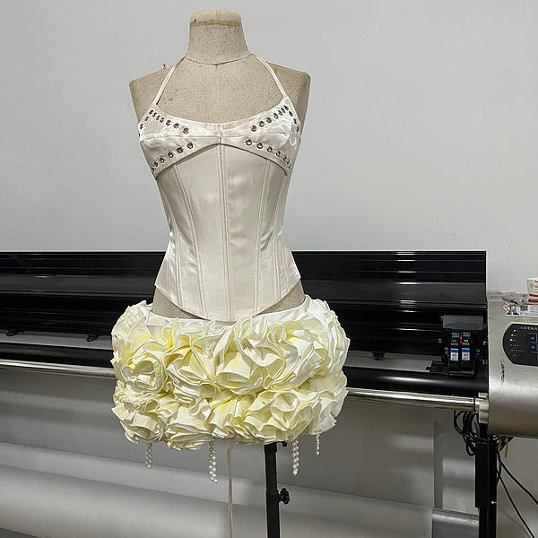 Meilani Halter Floral Corset Two Piece Set - Hot fashionista