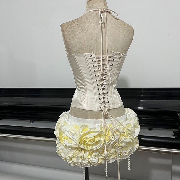 Meilani Halter Floral Corset Two Piece Set - Hot fashionista