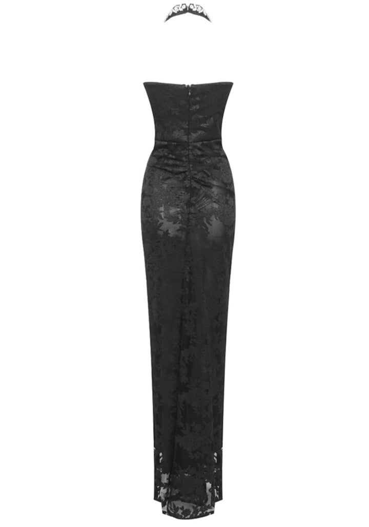 Melrose Crystal Bustier Lace Maxi Dress - Hot fashionista