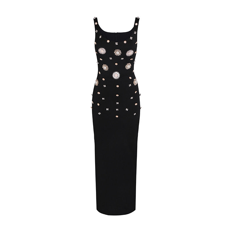 Hot Fashionista Michelle Sleeveless Square Neck Printed Maxi Dress