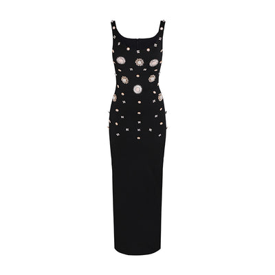 Hot Fashionista Michelle Sleeveless Square Neck Printed Maxi Dress