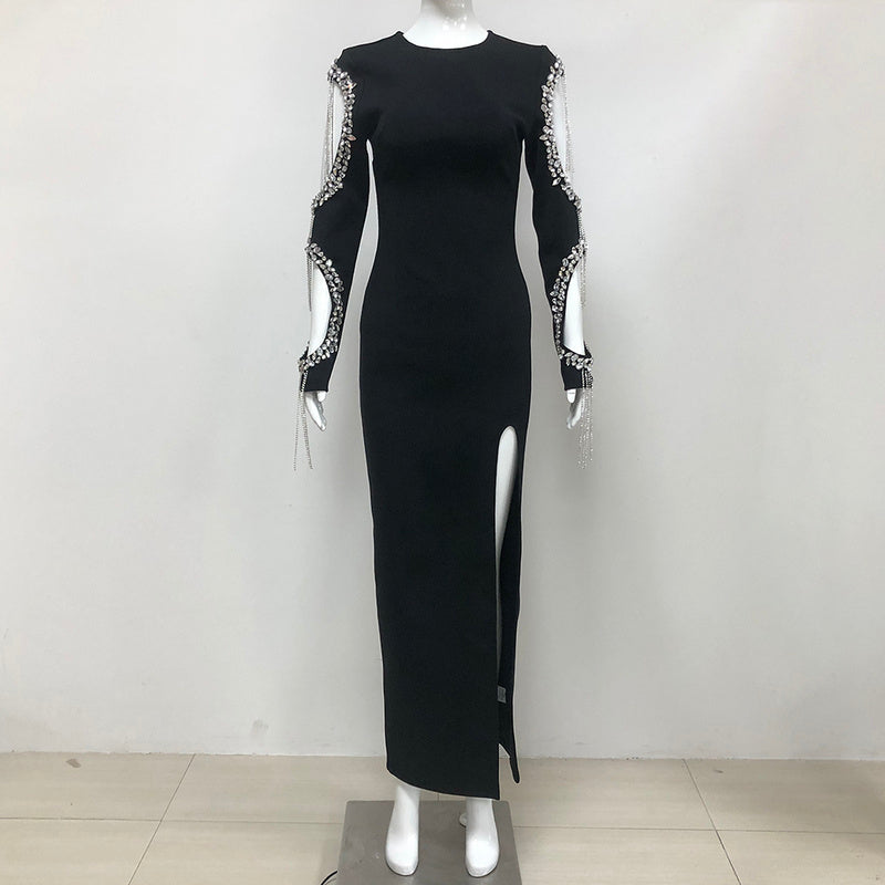 Milani Long Sleeve Crystal-Embellished Maxi Dress - Hot fashionista