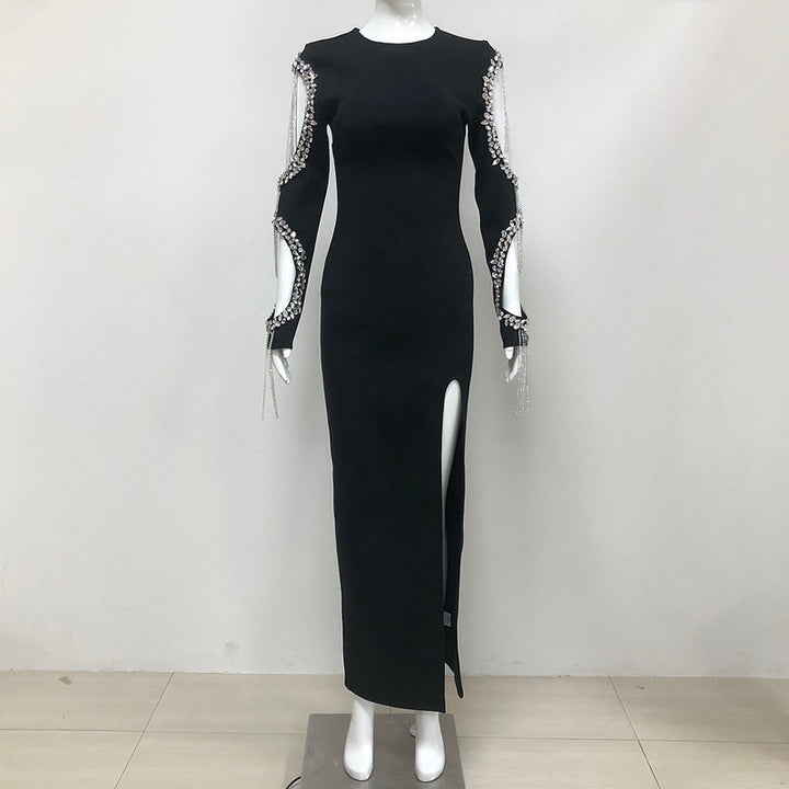 Milani Long Sleeve Crystal-Embellished Maxi Dress - Hot fashionista